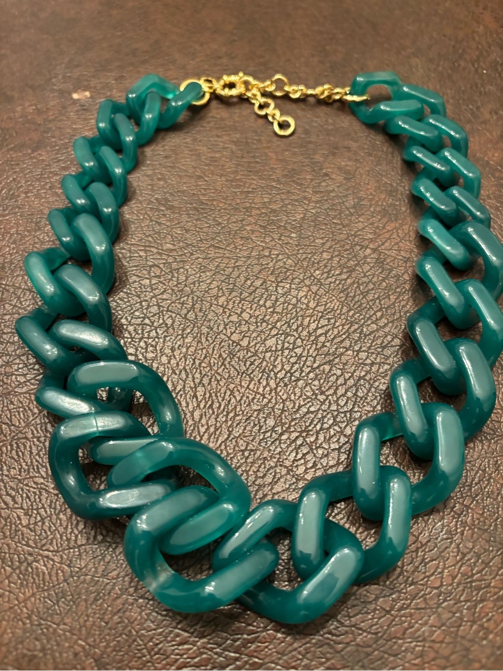 Bold Teal Link Chain Necklace - Women Jewelry